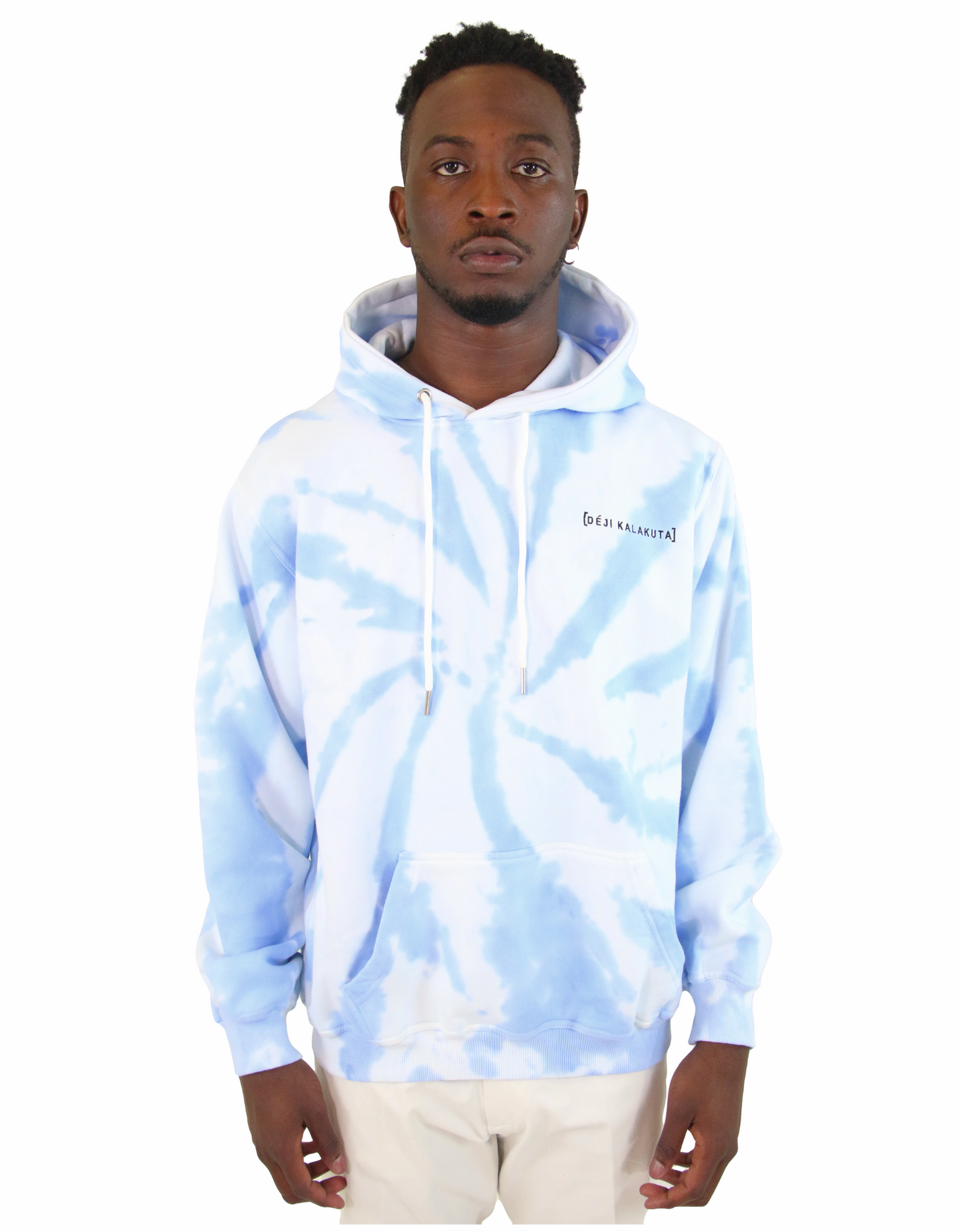 White and blue tie 2025 dye hoodie